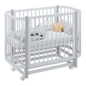 Кроватка детская POLINI Kids Simple 350 Белый / Серый в Элисте