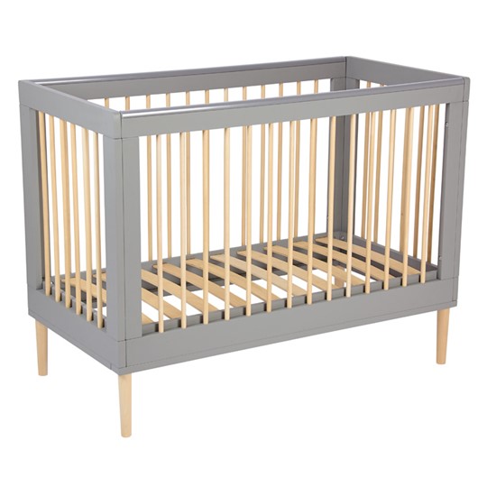 Кроватка детская POLINI Kids Simple 360 Серый / Натуральный в Элисте - изображение 1