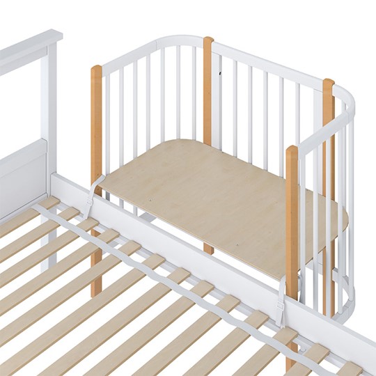 Приставная кровать POLINI Kids Simple 105 Белый / Бук в Элисте - изображение 3