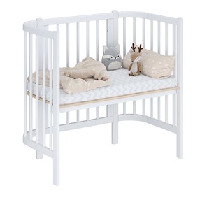 Кроватка детская приставная POLINI Kids Simple 105 Белый в Элисте - предосмотр 1