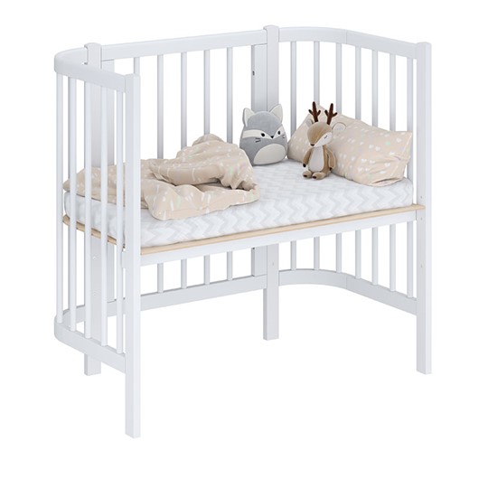 Кроватка детская приставная POLINI Kids Simple 105 Белый в Элисте - изображение 1