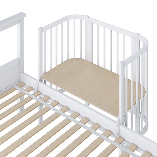 Кроватка детская приставная POLINI Kids Simple 105 Белый в Элисте - изображение 2