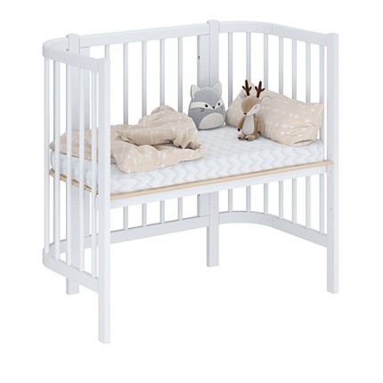 Кроватка детская приставная POLINI Kids Simple 105 Белый в Элисте - изображение