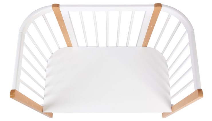 Кроватка детская приставная POLINI Kids Simple 120 Белый / Бук в Элисте - изображение 4