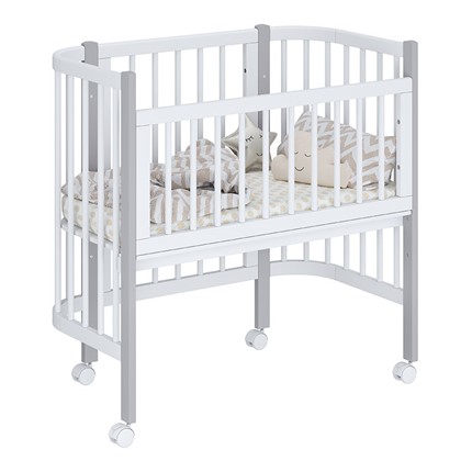 Приставная кровать POLINI Kids Simple 120 Белый / Серый в Элисте - изображение