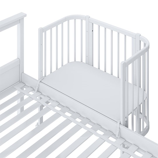 Кроватка детская приставная POLINI Kids Simple 120 Белый в Элисте - изображение 5