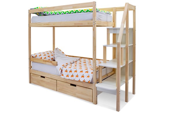 Двухэтажная детская кровать Svogen натура в Элисте - изображение