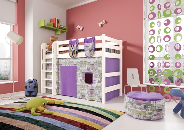 Детская кровать-чердак Соня,  Вариант 5 Белый в Элисте - изображение