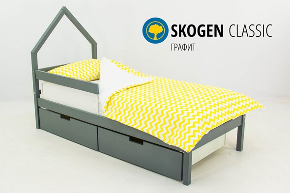 Детская кровать-домик мини Skogen графит в Элисте - изображение