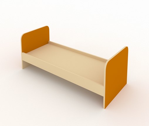 Кровать детская К1 ПВХ Беж+Оранжевый в Элисте - изображение