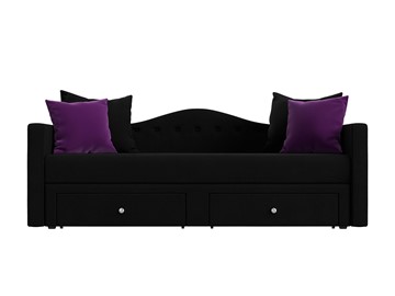 Диван-кровать Дориан, Черный/Фиолетовый (Микровельвет) в Элисте - предосмотр 1
