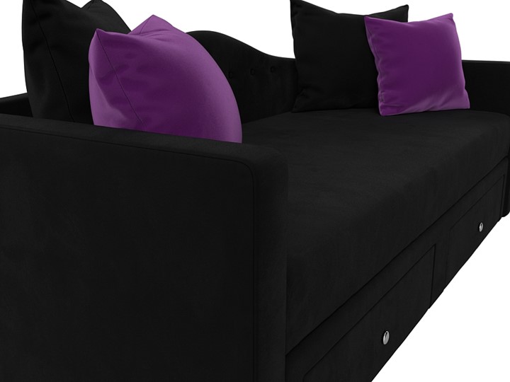 Диван-кровать Дориан, Черный/Фиолетовый (Микровельвет) в Элисте - изображение 3