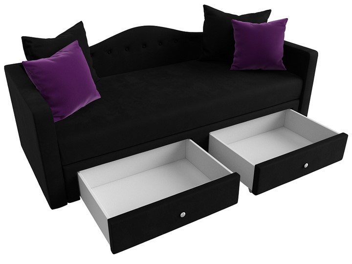 Диван-кровать Дориан, Черный/Фиолетовый (Микровельвет) в Элисте - изображение 5