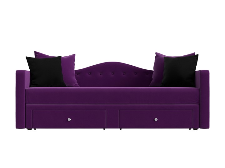 Детский диван Дориан, Фиолетовый/Черный (Микровельвет) в Элисте - изображение 1