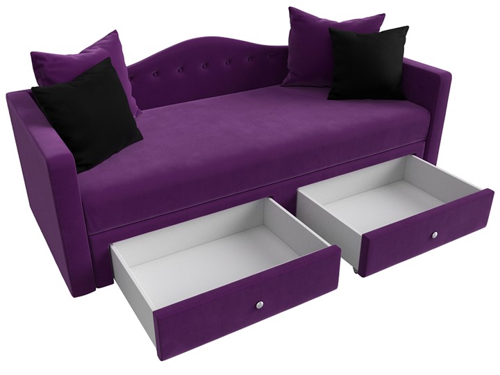 Детский диван Дориан, Фиолетовый/Черный (Микровельвет) в Элисте - изображение 5