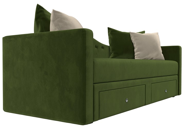 Диван-кровать Дориан, Зеленый/Бежевый (Микровельвет) в Элисте - изображение 2