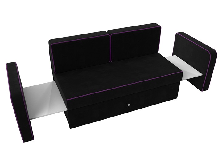 Детский диван Смарт, Черный/Фиолетовый (Микровельвет) в Элисте - изображение 1