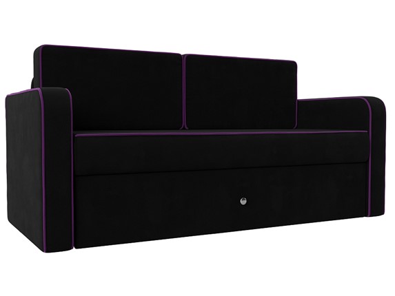 Детский диван Смарт, Черный/Фиолетовый (Микровельвет) в Элисте - изображение