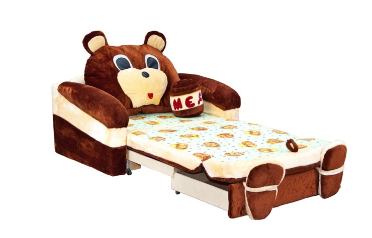 Диван детский Медведь с подушкой, ширина 120 см в Элисте - изображение 2