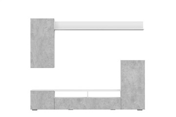 Набор мебели в гостиную МГС-4, белый/цемент светлый в Элисте - предосмотр 1