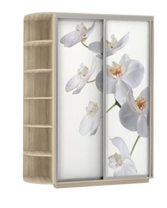 Шкаф 2-дверный Экспресс 1900x600x2200, со стеллажом, Орхидея белая/дуб сонома в Элисте