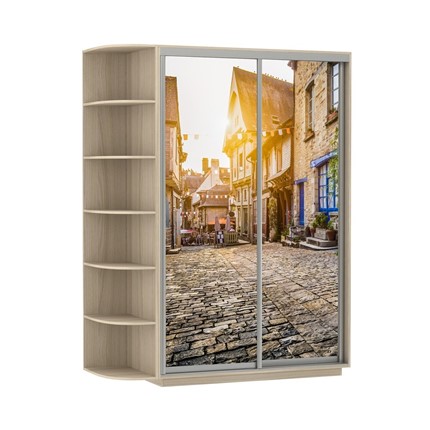 Шкаф 2-дверный Экспресс 1500x600x2200, со стеллажом, Улица/шимо светлый в Элисте - изображение