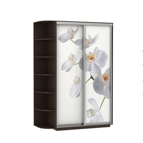 Шкаф Экспресс 1700x600x2400, со стеллажом, Орхидея белая/венге в Элисте