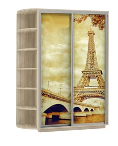 Шкаф 2-х створчатый Экспресс 1500x600x2400, со стеллажом, Париж/дуб сонома в Элисте