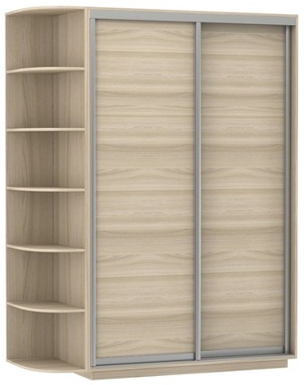 Шкаф 2-дверный Экспресс (ДСП) со стеллажом 1500х600х2400, шимо светлый в Элисте - изображение