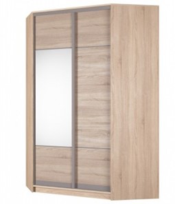 Угловой шкаф Аларти (YA-230х1400(602) (10) Вар. 2; двери D3+D4), с зеркалом в Элисте - предосмотр