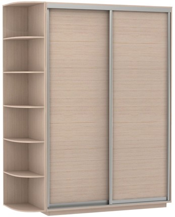 Шкаф 2-х дверный Экспресс (ДСП), со стеллажом 1900х600х2200, дуб молочный в Элисте - изображение