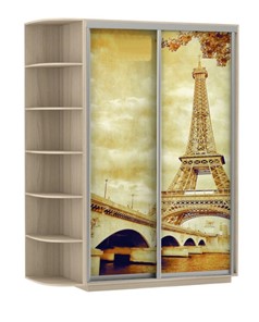 Шкаф 2-х створчатый Экспресс 1900x600x2400, со стеллажом, Париж/шимо светлый в Элисте