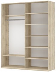 Шкаф 2-х створчатый Прайм (Зеркало/Белое стекло) 1200x570x2300, дуб сонома в Элисте - предосмотр 1
