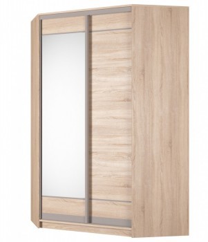 Шкаф угловой Аларти (YA-230х1400(602) (10) Вар. 5; двери D1+D2), с зеркалом в Элисте - изображение