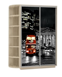 Шкаф 2-дверный Экспресс 1500x600x2400, со стеллажом, Ночной Лондон/дуб сонома в Элисте