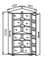 Шкаф угловой Витрина - 2 в Элисте - изображение 2