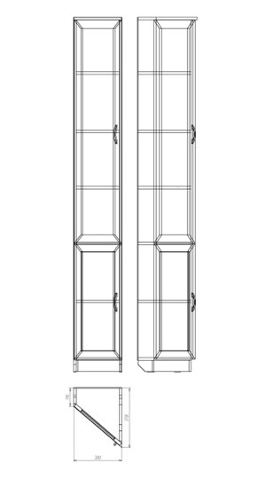 Распашной шкаф 209 левосторонний, цвет Дуб Сонома в Элисте - изображение 1