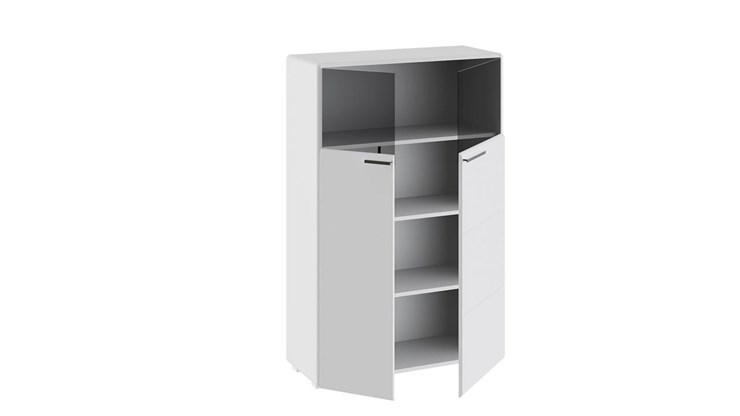 Распашной шкаф Наоми комбинированный двухстворчатый, цвет Белый глянец ТД-208.07.29 в Элисте - изображение 1
