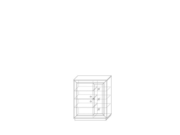 шкаф 3-х дверный (1 стеклодверь) низкий Прато 1179, Ясень светлый \ жемчуг в Элисте - изображение 1