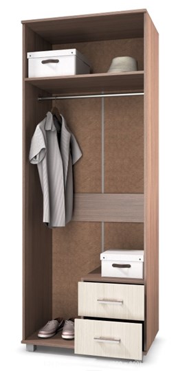 Распашной шкаф Е-24, Анкор светлый/темный в Элисте - изображение 1