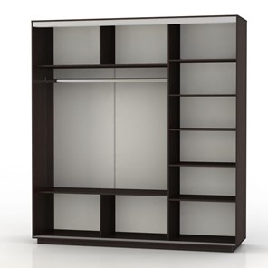 Шкаф 3-створчатый Экспресс (3 зеркала), со стеллажом 2700х600х2200, шимо темный в Элисте - предосмотр 1