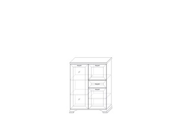 Низкий шкаф (1 стеклодверь) Сиена, Бодега белый / патина золото в Элисте - предосмотр 1