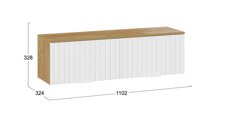 Настенный шкаф Хилтон 1100 (Дуб Крафт Золотой/Белый матовый) в Элисте - изображение 4