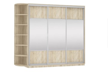 Шкаф 3-створчатый Экспресс (Комби), со стеллажом 2100х600х2400, дуб сонома в Элисте