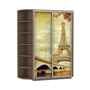 Шкаф 2-створчатый Экспресс 1700x600x2200, со стеллажом, Париж/шимо темный в Элисте - предосмотр