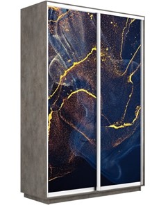 Шкаф 2-створчатый Экспресс 1200x450x2200, Абстракция золотая пыль/бетон в Элисте
