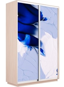 Шкаф Экспресс 1200x600x2400, Абстракция бело-голубая/дуб молочный в Элисте - предосмотр