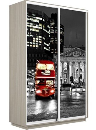 Шкаф-купе двухдверный Экспресс 1200x600x2400, Ночной Лондон/шимо светлый в Элисте - изображение
