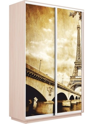 Шкаф 2-створчатый Экспресс 1400x600x2200, Париж/дуб молочный в Элисте - изображение