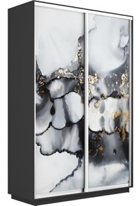 Шкаф Экспресс 1400x600x2400, Абстракция серая/серый диамант в Элисте
